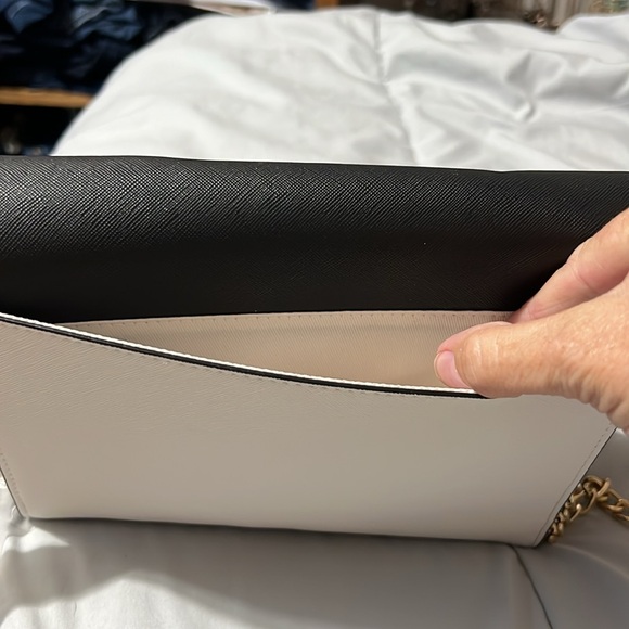 Ulu Black and White Crossbody Bag with Gold Chain - Picture 2 of 6